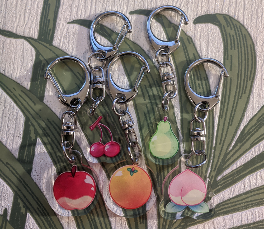 Pack of five 1″ acrylic fruit charms – Acrylsy